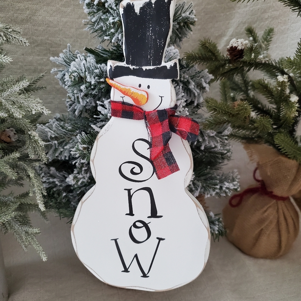 12 inch wooden snowman